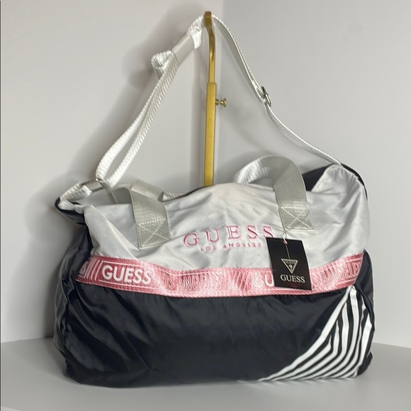 Guess Black and White Travel Bag with Sporty Elegance - Picture 1 of 5